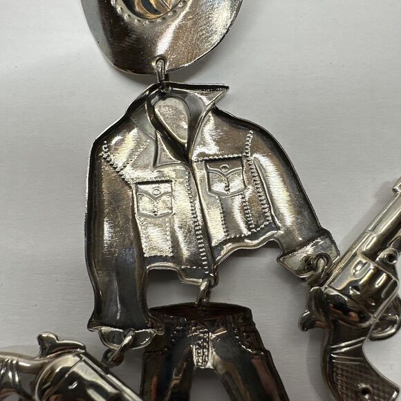 Vtg Articulating Cowboy Brooch w/Movable Parts, Western Hat & Boots, Collectible - Picture 6 of 7